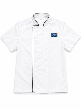 George Brown College Chef Coat White Black Trim Size L
